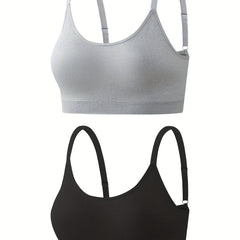2 Pack Plus Size Wireless Bralette Set with Removable Pads