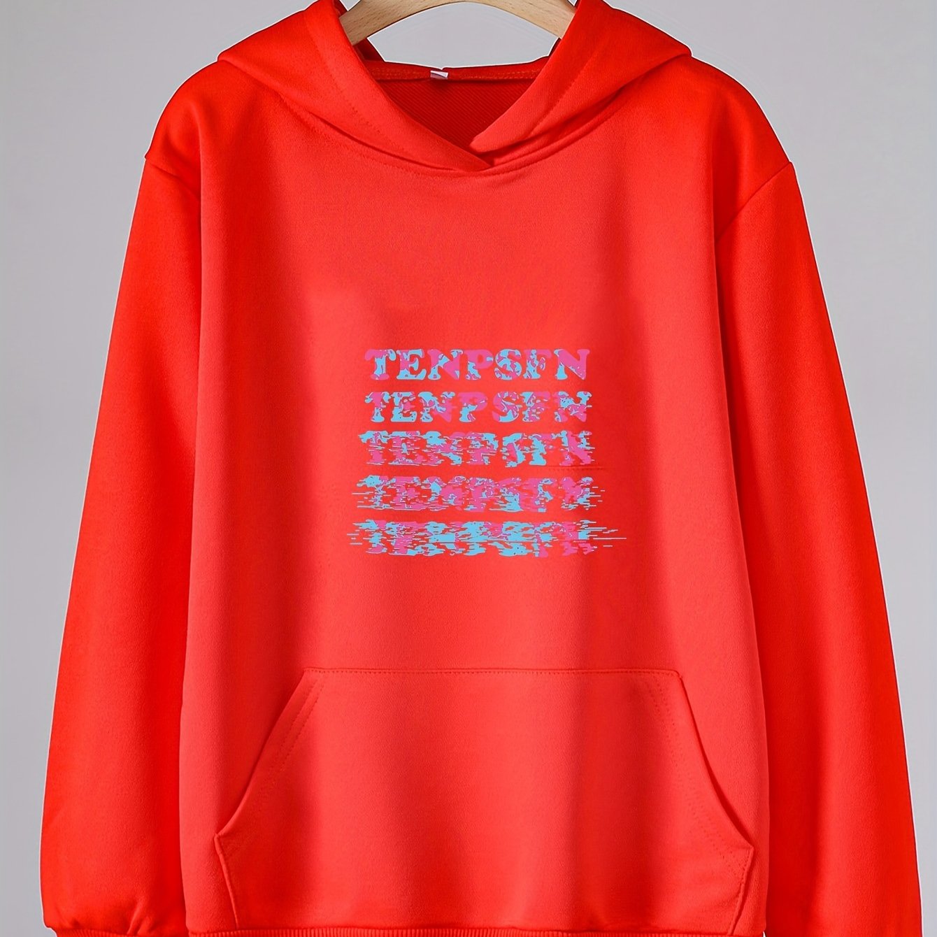 Girls Cartoon Alphabet Long Sleeve Hooded Sweatshirt