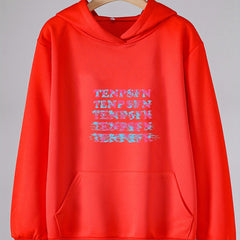 Girls Cartoon Alphabet Long Sleeve Hooded Sweatshirt