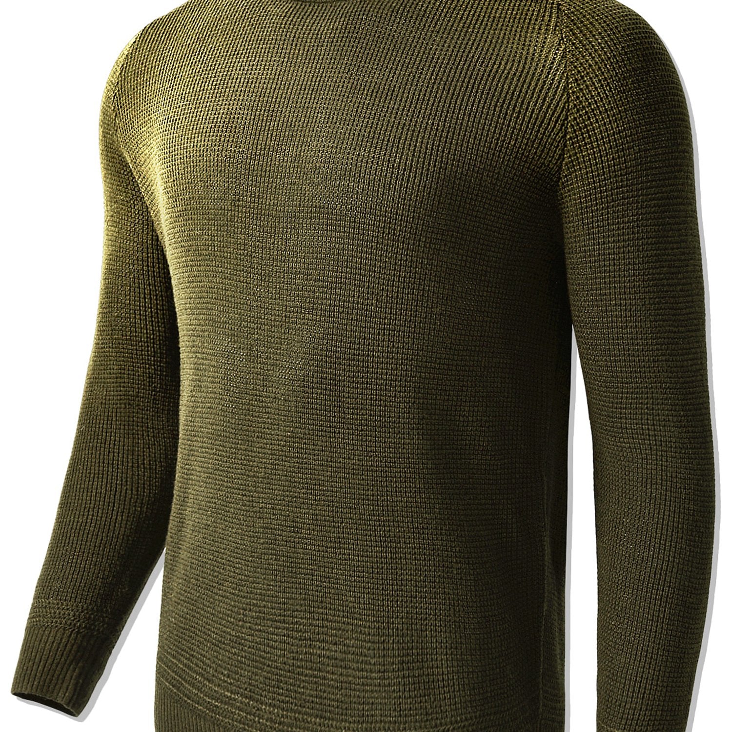 Men's Waffle Knit Crew Neck Cardigan
