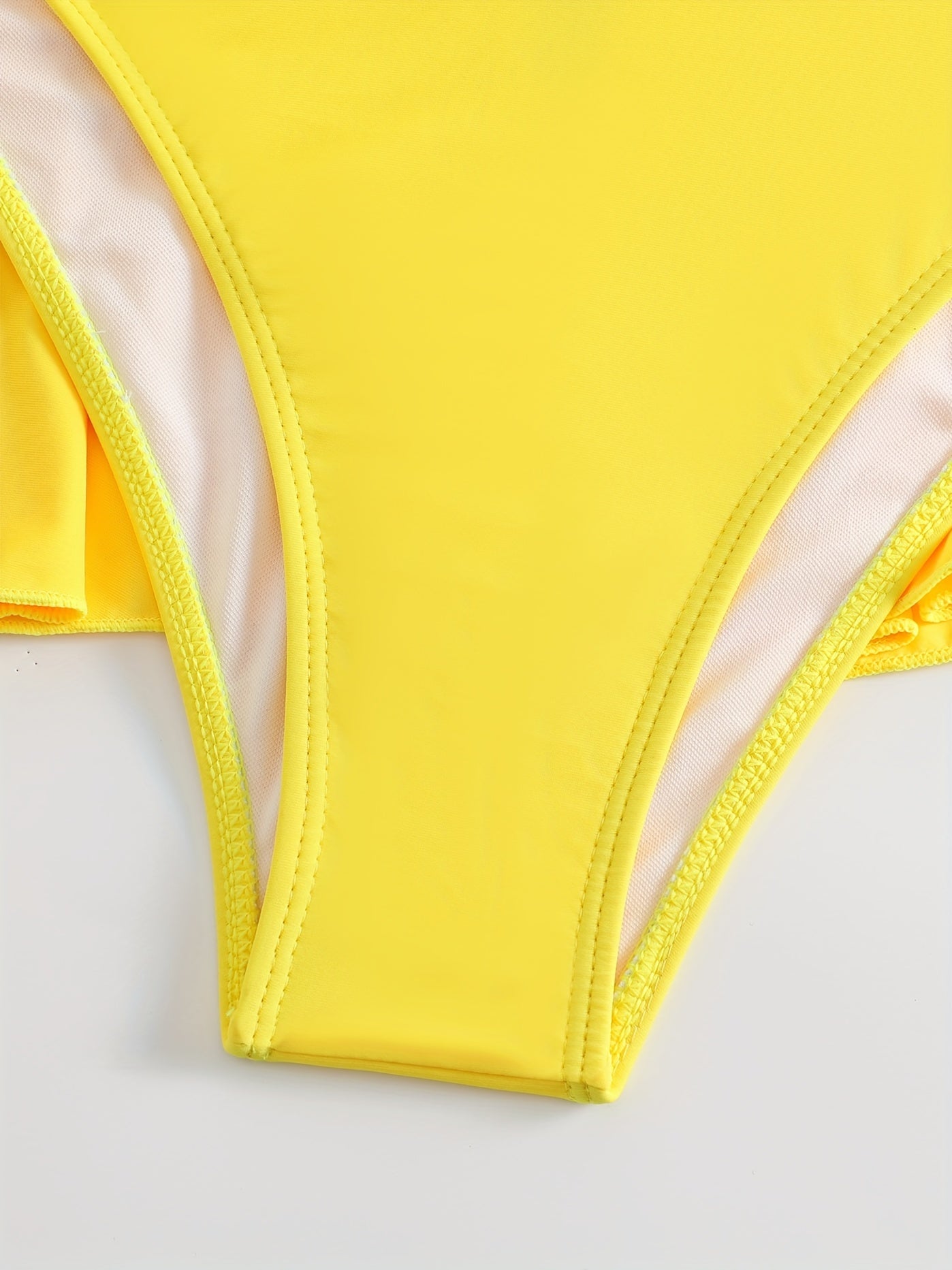 Criss Cross Tie Back 3Pc Swimsuit Yellow