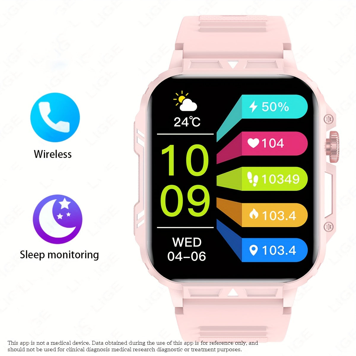 Smart Watch 4 95cm Full Touch Screen Sport Mode Step Count Calories Alarm Clock