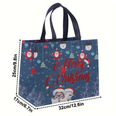 6pcs Christmas Gift Bags, Reusable Reinforced Handle Grocery Bags