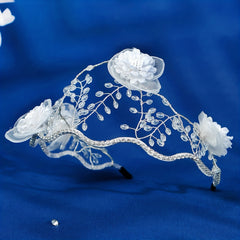 Mesh Flower Headband Rhinestone Hair Band Bridal Accessories