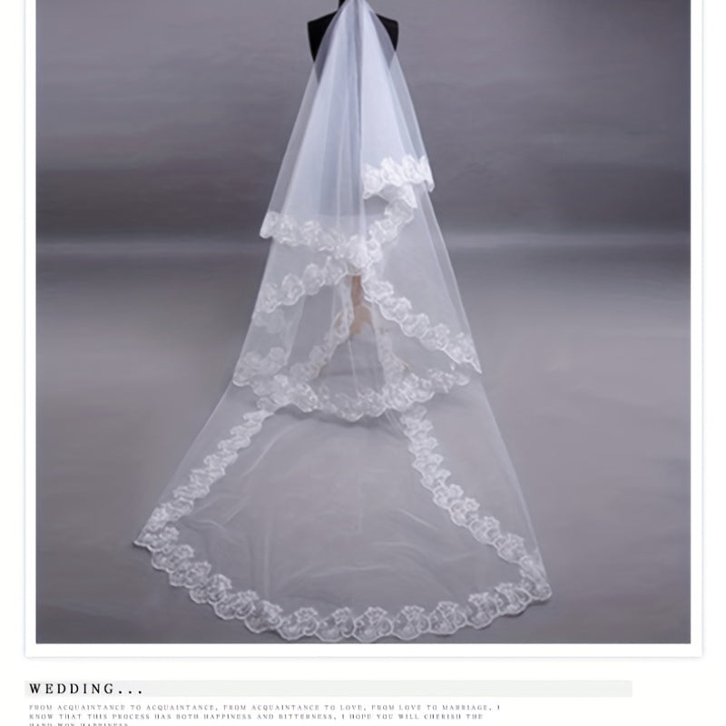 Bridal Veil With Comb Cape 1m Long Wedding Cloak Bride Shawl Tulle Cape