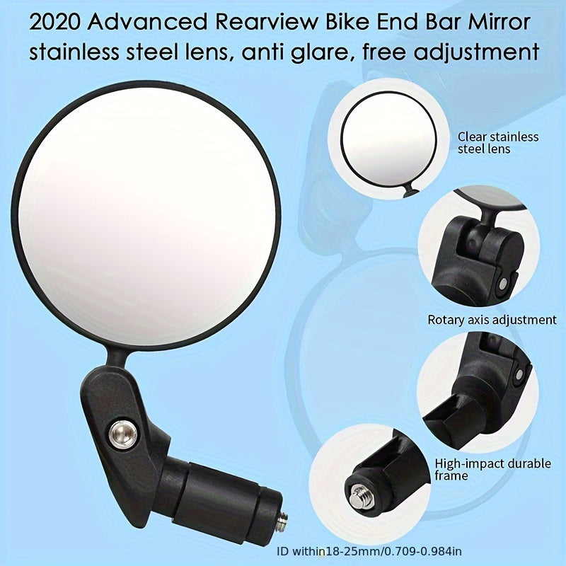 Bicycle Rearview Mirror Foldable Convex Mountain Bike Reflector Road Riding Bell