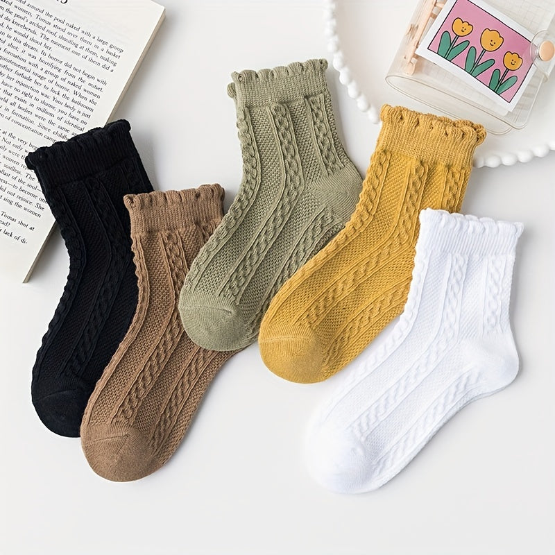 5Pairs Cute Princess Socks for Girls Ages 1-12