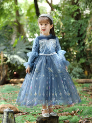 Toddler Girls Long Sleeve Sequins Dress Pageant Gown