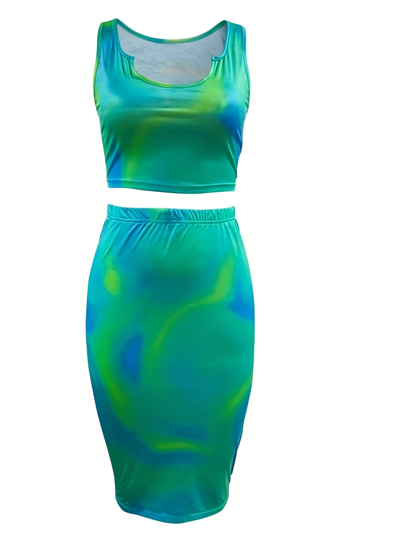 Tie Dye Tank Top & High Rise Skirt Set