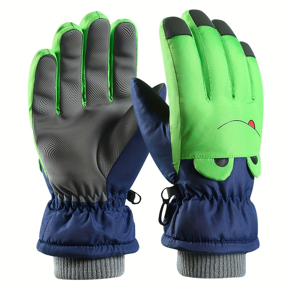 Kids Ski Gloves Winter Warm Waterproof Snowboard Gloves