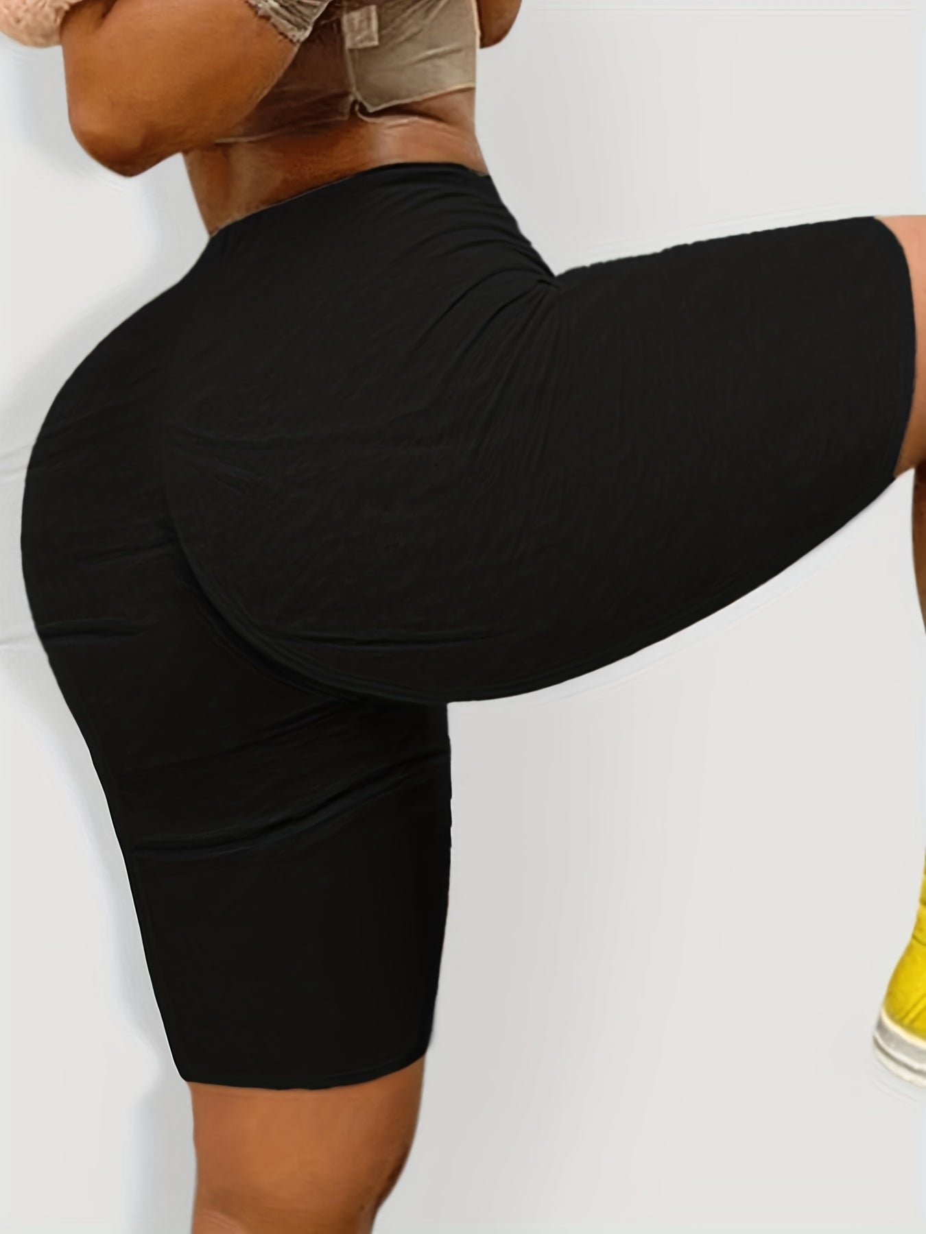 High Rise Stretchy Skinny Biker Shorts