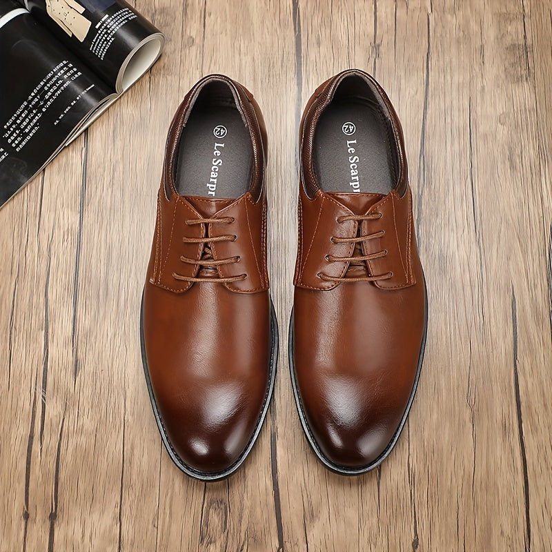 Men's British Style Derby Shoes Retro Wear resistant Non Slip Formal Shoes