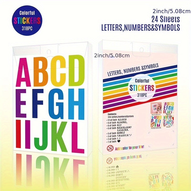 24 Sheets Waterproof Letter Stickers for Mailboxes Cars Numbers Symbols