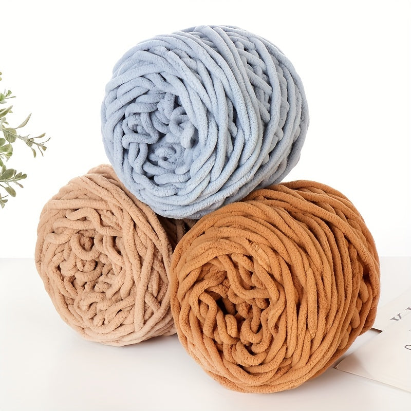 Chunky Chenille Yarn for Knitting And Crocheting Hat Scarf Cushion 95g