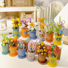 2pcs Succulent Pot Building Block Toys Flower Green Plant Home Decoration