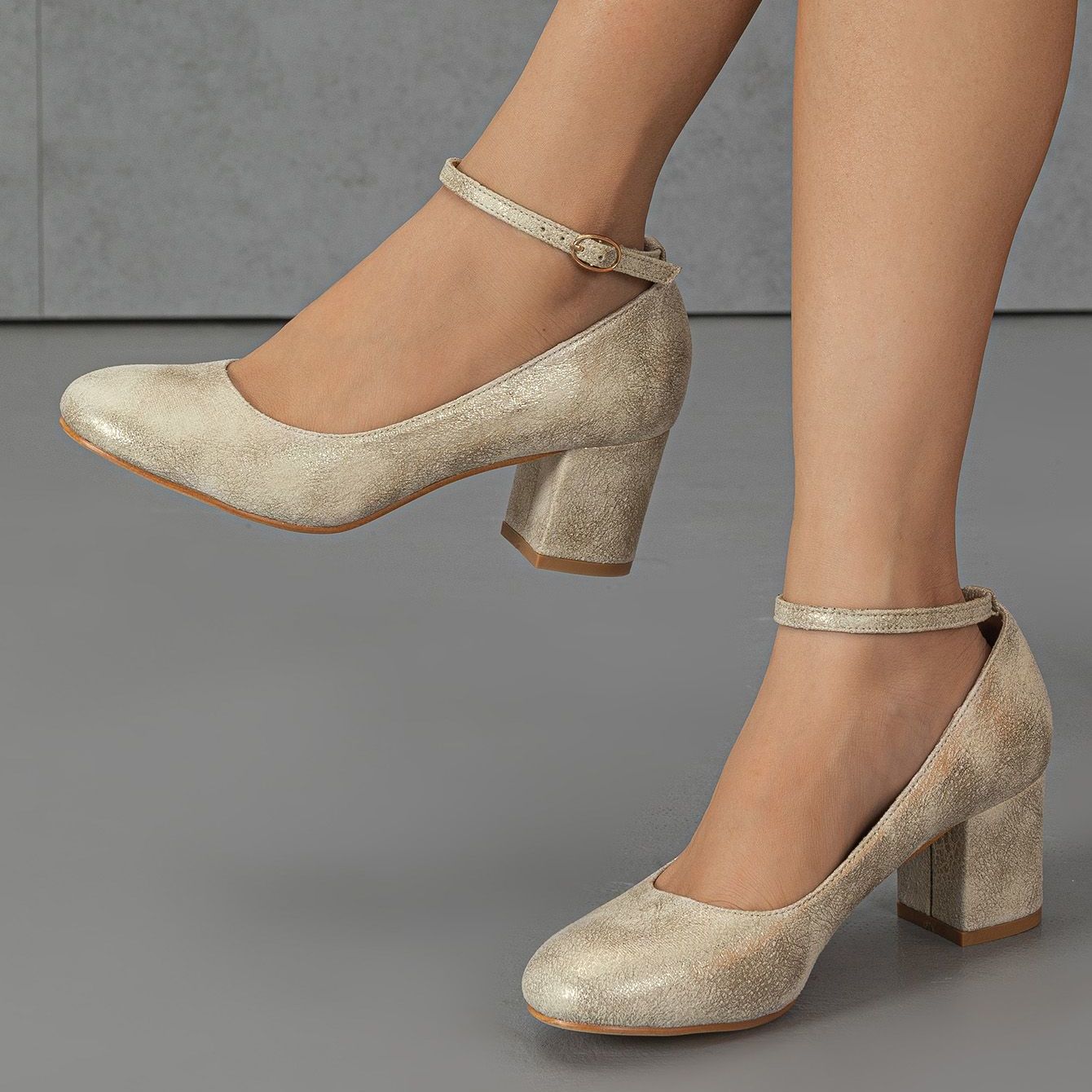 Chunky High Heels Ankle Strap Pumps Women's Footwear