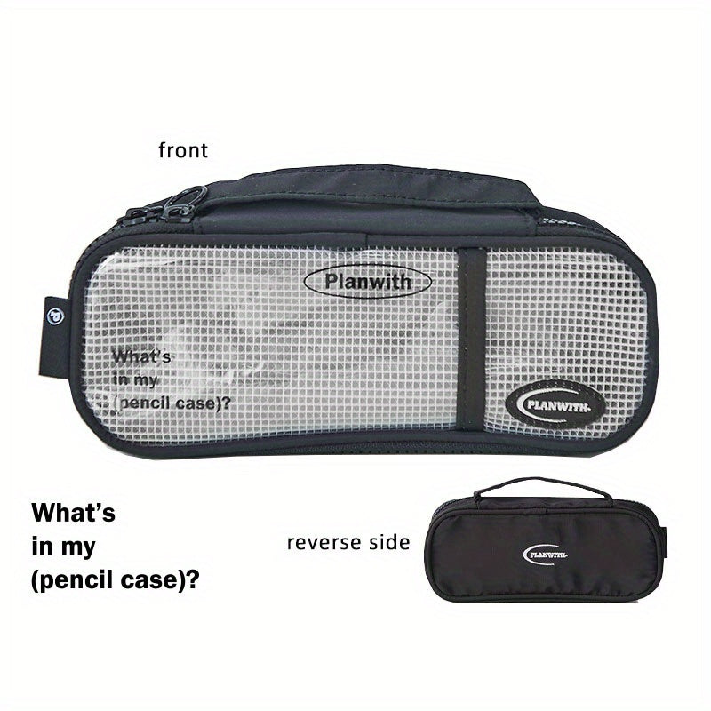 Double Sided Pencil Case Lightweight Mesh Stationery Storage Box