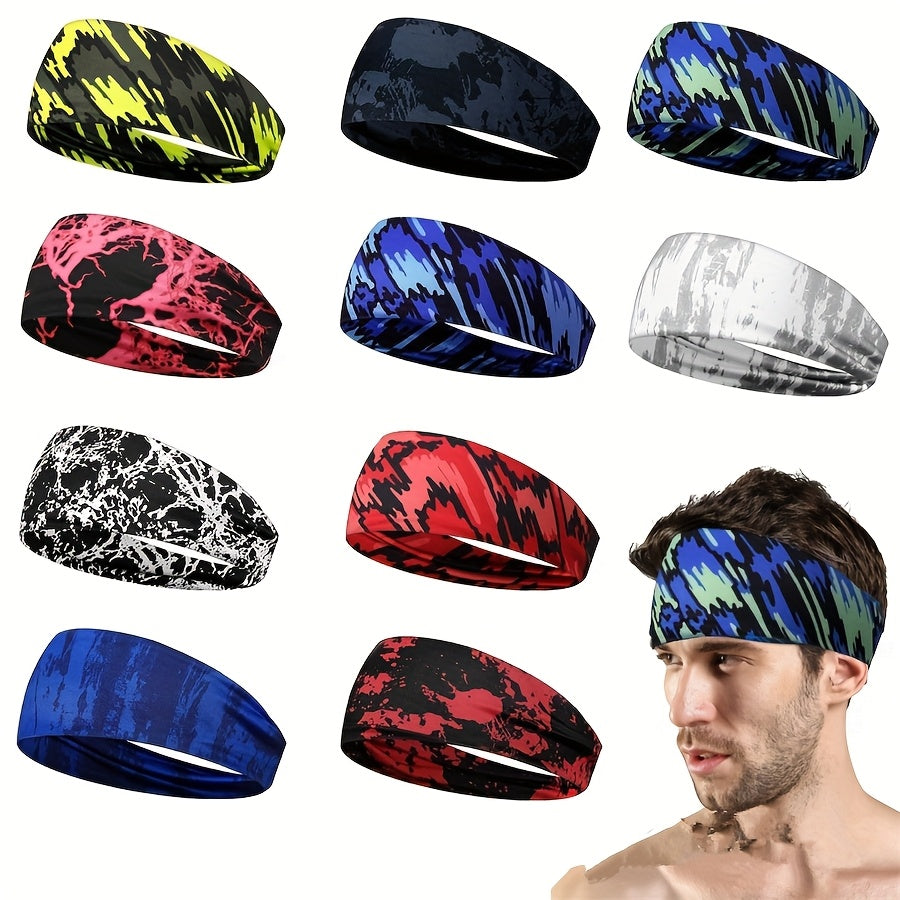 Unisex Sports Headband Sweat Wicking Stretchy Non Slip Hairband