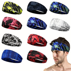 Unisex Sports Headband Sweat Wicking Stretchy Non Slip Hairband