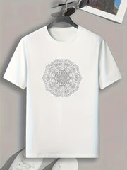 Flower Print Men's Graphic Tee for Summer