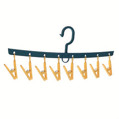 8 Clip Contrast Plastic Storage Hanger for Socks Underwear Hats