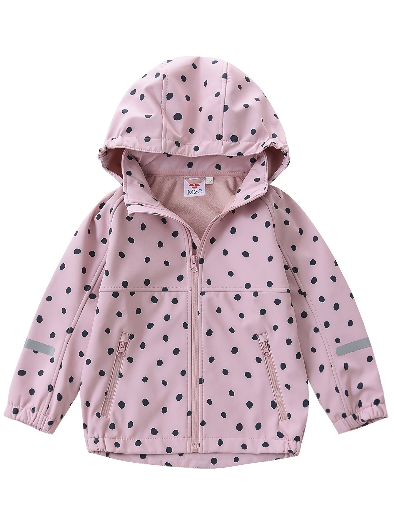 Girl's Soft Shell Hooded Jacket - Windproof & Waterproof Zip Up Fleece