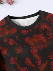 Girls Geometric Pattern Crew Neck Sweatshirt Spring Fall
