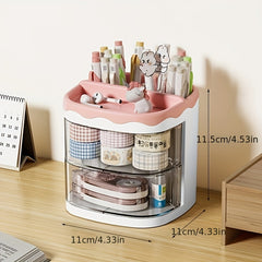 Rotary Office Penholder Desktop Desk Penholder Transparent Storage