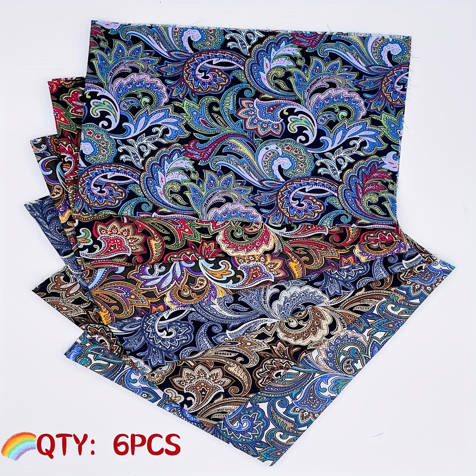 7 Pcs Small Square Patchwork Sewing Pure Cotton Cloth DIY Fabric Pack