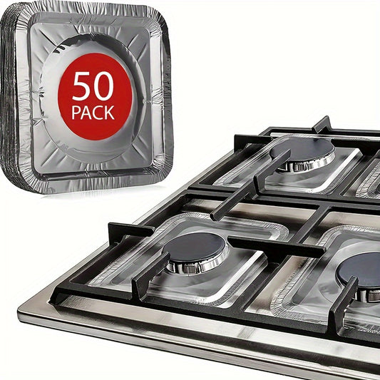50pcs Aluminum Stove Burner Cover 8.5in Heat-resistant Gas Stove Protector