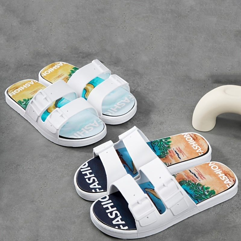 JIAGEYA Men's Cloud Slides Pillow Slippers Cushioned Comfy Lightweight