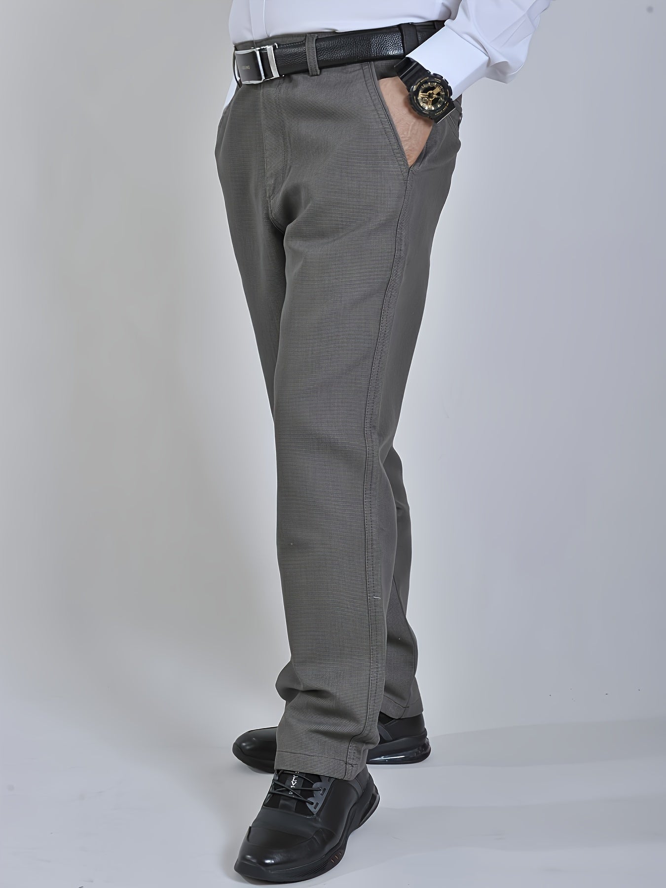 Men's Loose Straight Suit Pants Casual Business Formal Wear