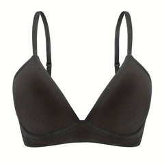 Solid Glossy T shirt Bras Comfy & Breathable Intimates Bra Women's Lingerie