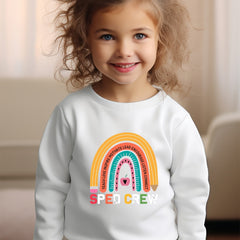 Girls Rainbow Pattern Crew Neck Sweatshirt Spring Fall Christmas Gift