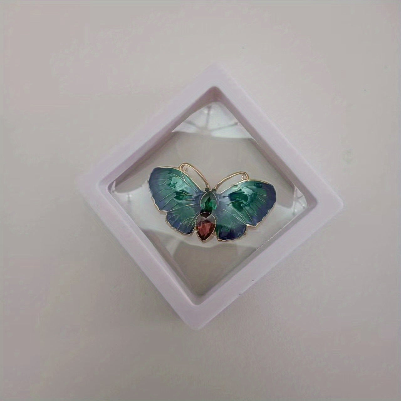 Butterfly Flower Brooch Pin with Pearl Silk Scarf Buckle