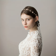 Rhinestone Flower Pearl Head Piece Bridal Wedding Hair Accessory
