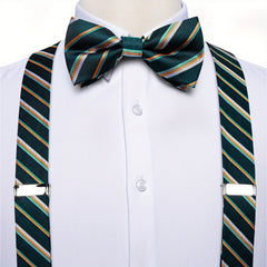 Men's Pants Suspender Set With Bow Tie Cufflinks Handkerchief