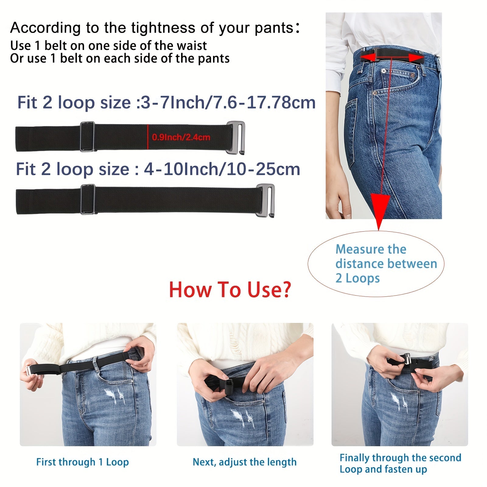 2 Pack Ruicyg No Buckle Stretch Men's Belt