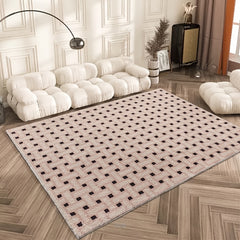Plaid Sofa Area Rug Easy Care Foldable Machine Washable Cashmere Rug
