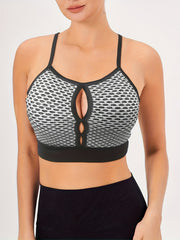 Honeycomb Cut Out Sports Bra for Yoga Workout