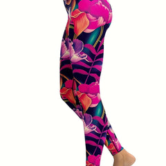 Flower Print Yoga Leggings for Women Slimming Fitness Workout Sports Tights