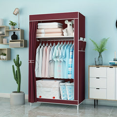 2 Tier Standing Wardrobe Rack Shoe Rack Height 57.5in Self Assembly