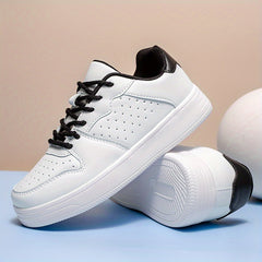 Men's Casual Solid Low Top Lace up Skate Shoes