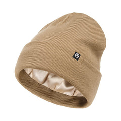 Knitted Lining Beanie Hat Autumn Winter Warm Woolen Hat