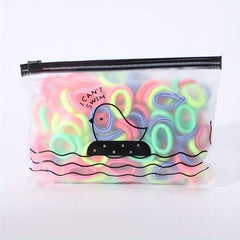 100pcs Solid Color Elastic Hair Ropes Ponytail Holder Bands
