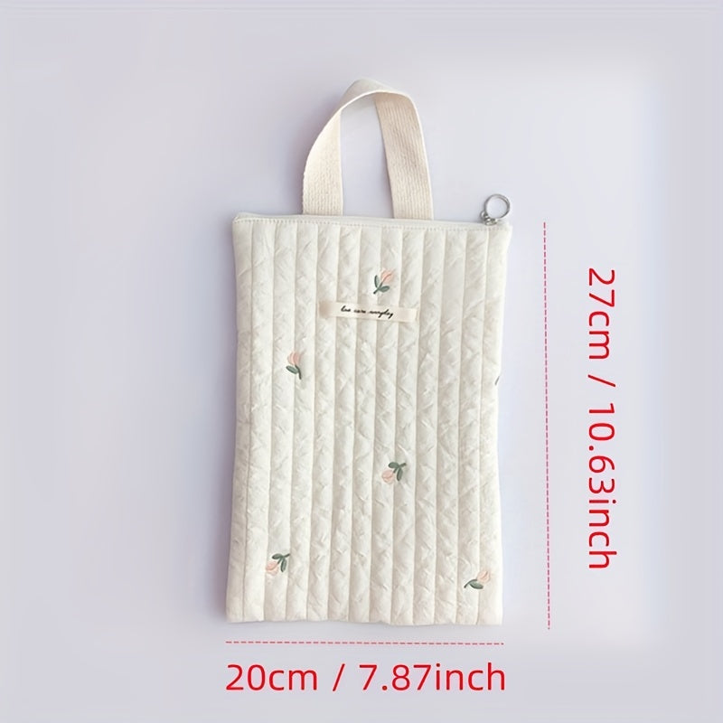 Cotton Embroidery Handbag Small Zipper Mommy Handbag