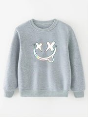 Fancy Smile Face Print Boys Long Sleeve Sweatshirt