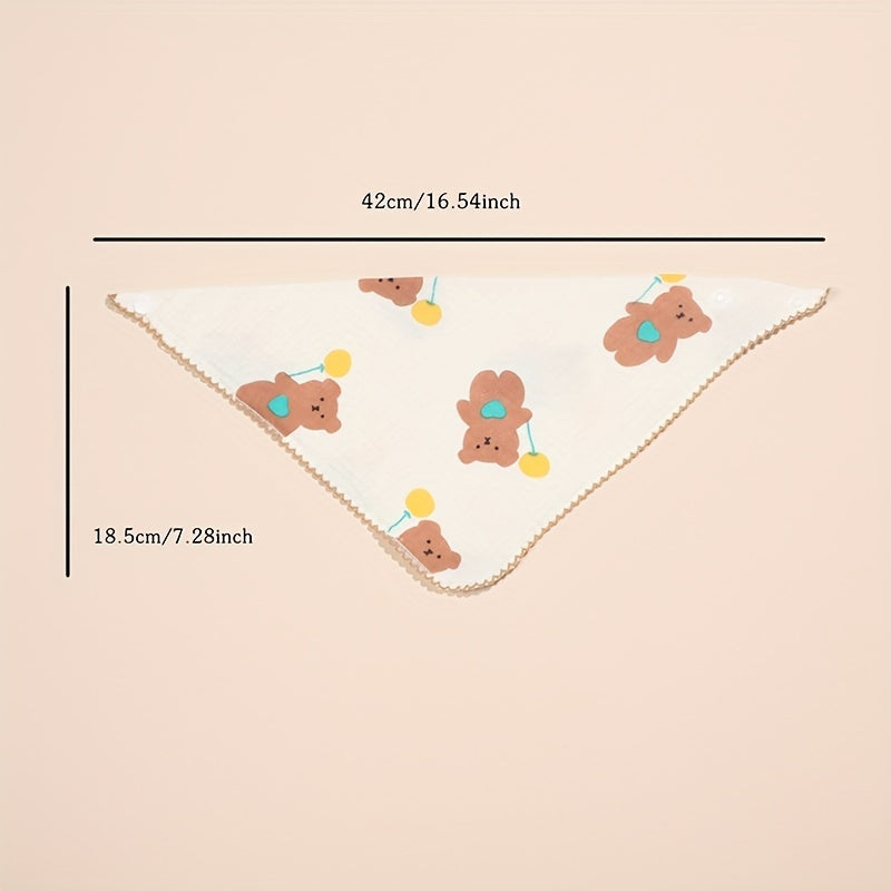 Soft Feeding Bib Lace Bear Print for Babies