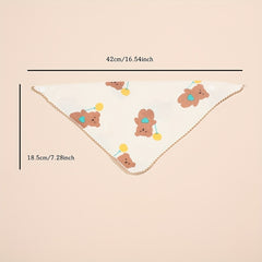 Soft Feeding Bib Lace Bear Print for Babies