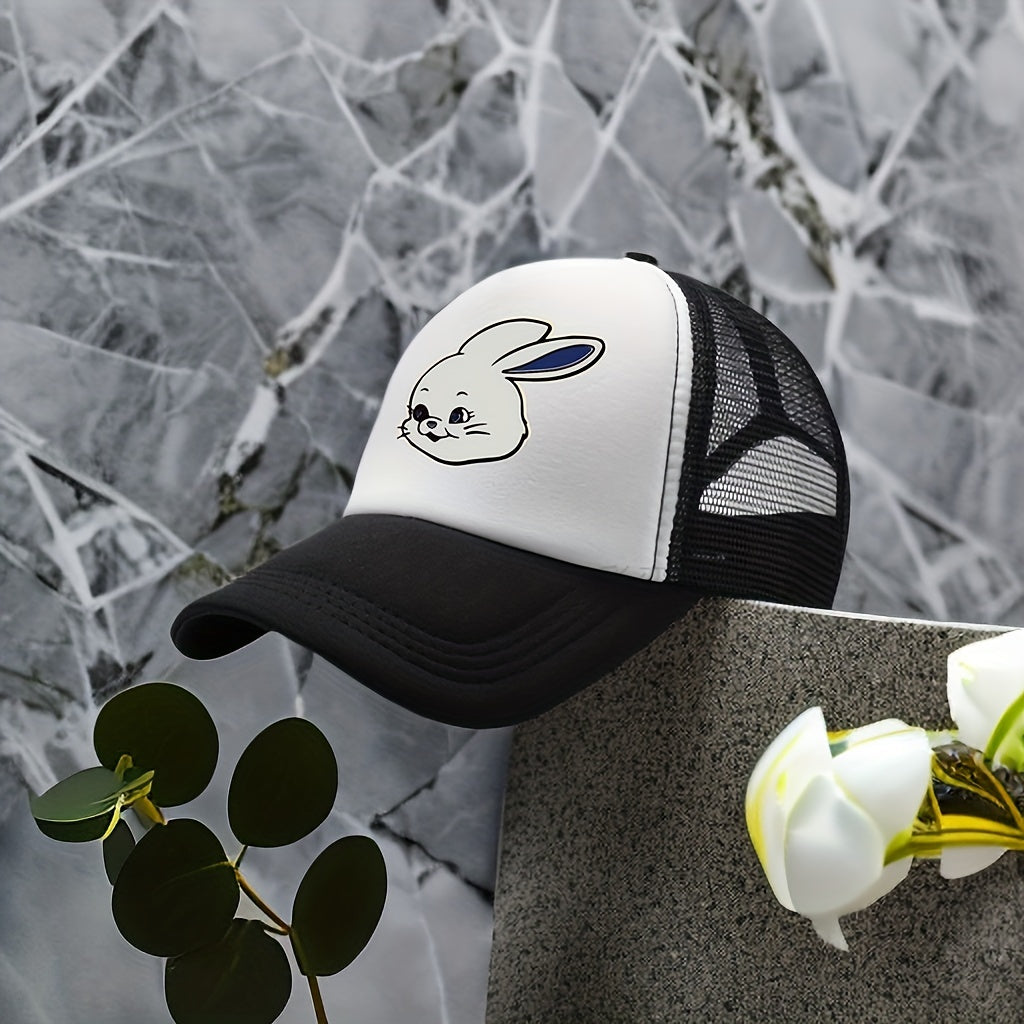Rabbit Print Trucker Hat Baseball Cap